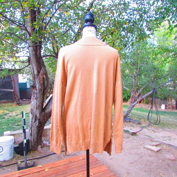 Belle by Kim Gravel Women's Mustard Cowl Neck Sweater - Picture 3 of 4